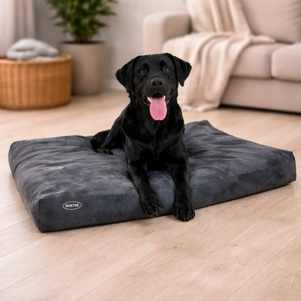 Buster memory foam ortopedisk hundeseng for eldre hund med stive ledd