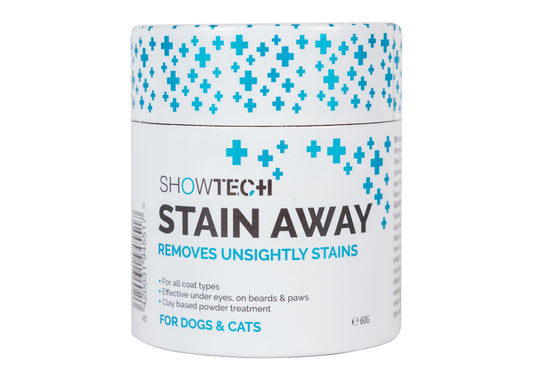 Show Tech+ Stain Away 60 g – leirebasert pulver mot tåreflekker og misfarging hos hund og katt