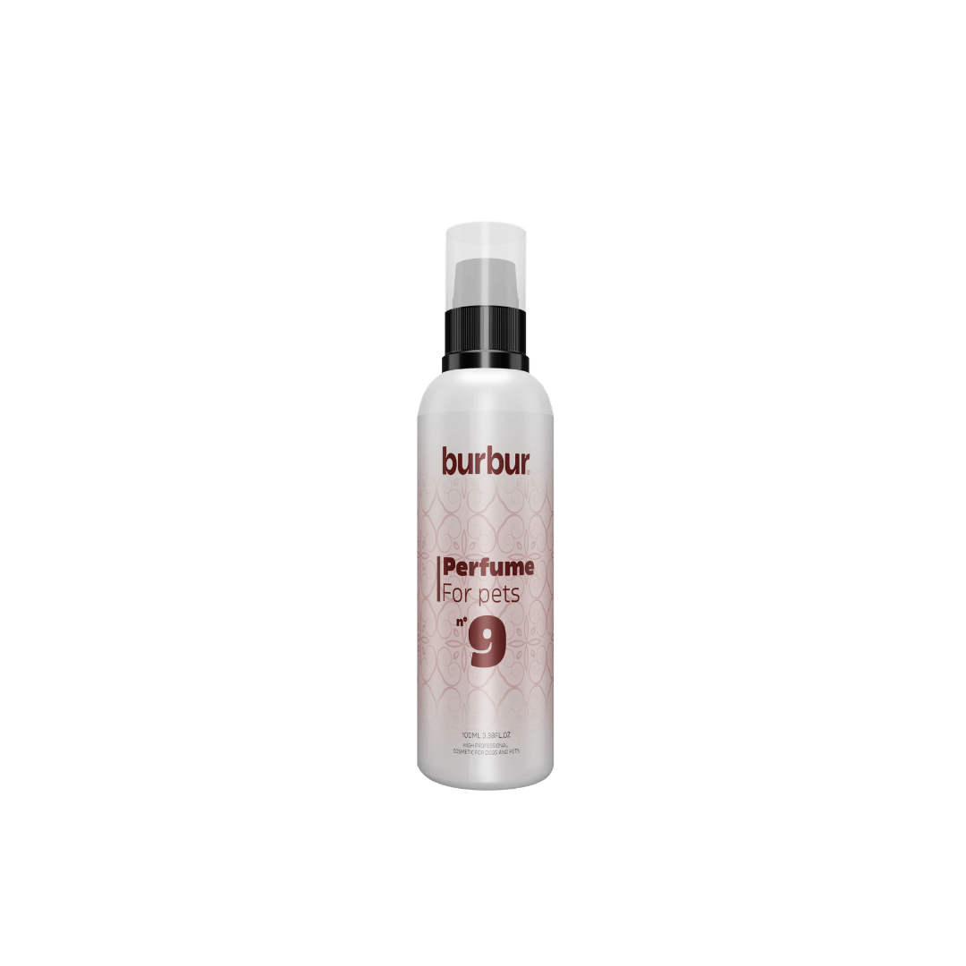 Burbur Perfume Nine 100 ml – alkoholfri parfyme til hund og katt med duft av søt appelsin, lavendel og myke trenoter.
