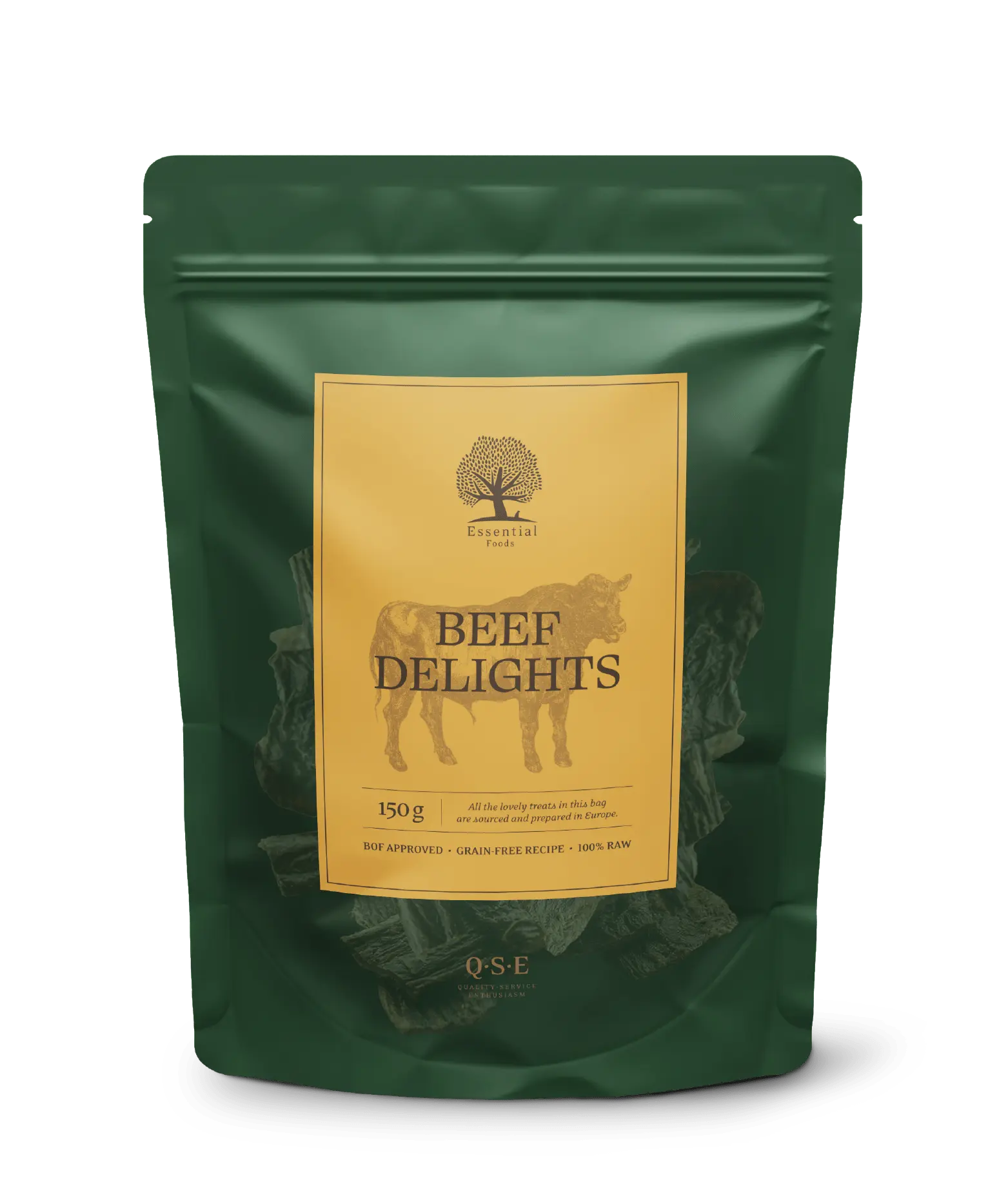 WePet Godbiter Essential beef delights 150g - Ren glede av tørket oksekjøtt